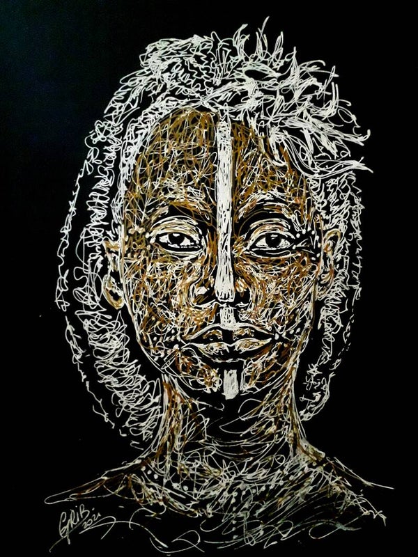 Visage d'Afrique - Impression d'Art Numérotée