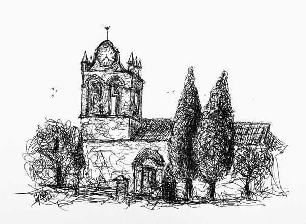 Église de Castelnou (66) - Originale ou Impression d'Art Numérotée