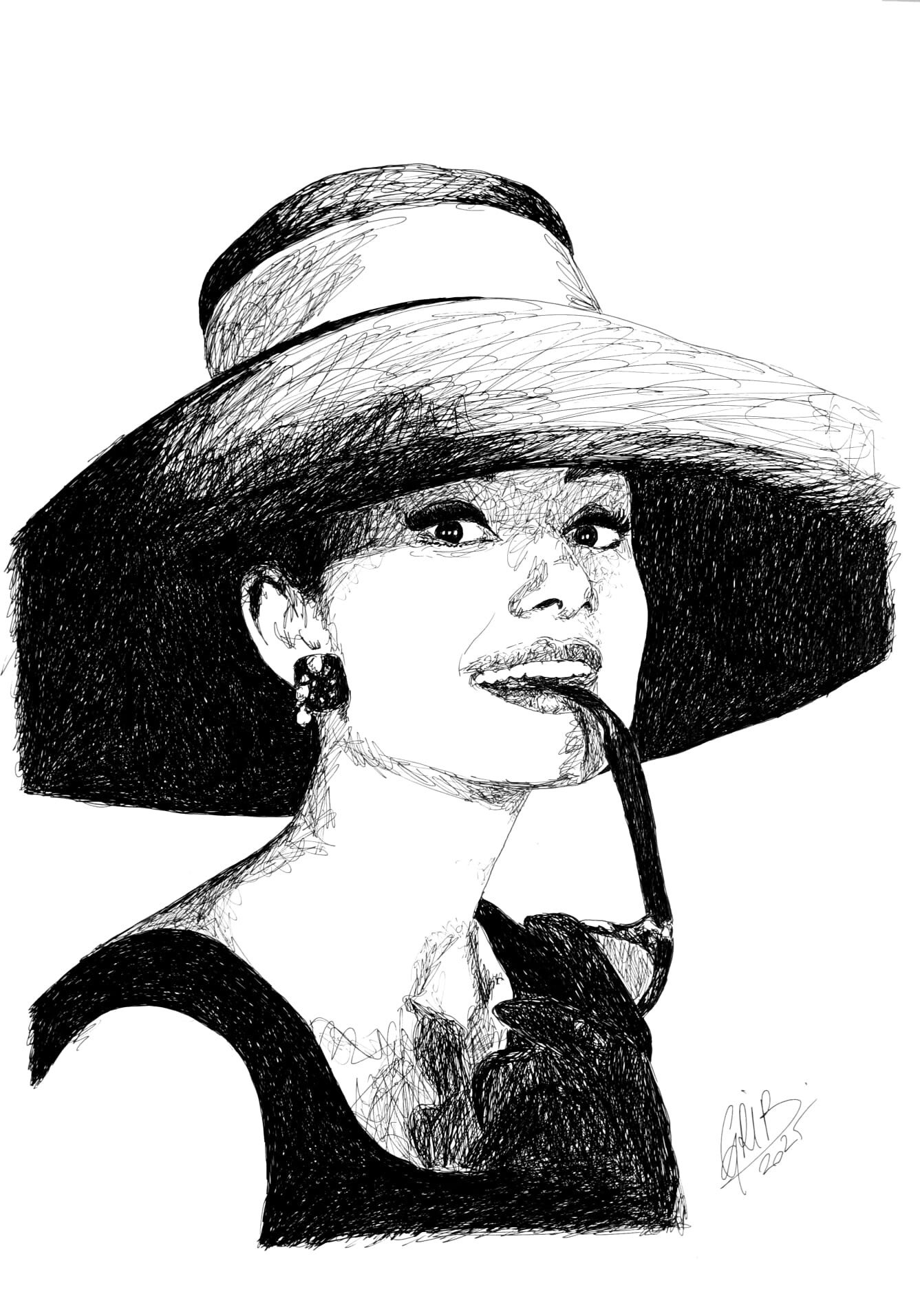 Audrey Hepburn - Oeuvre Originale ou Impression d'Art Numérotée