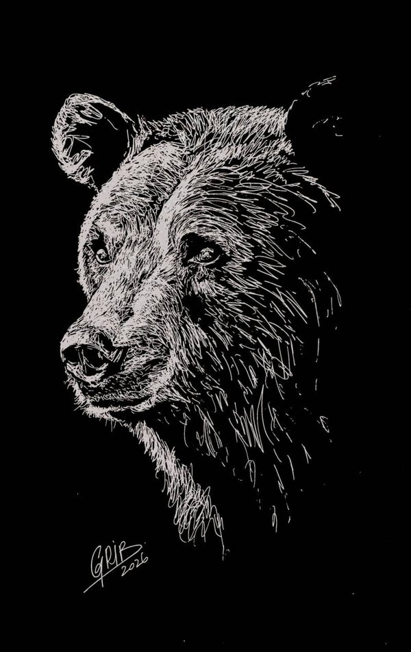 L'ours - Oeuvre Originale ou Impression d'Art Numérotée