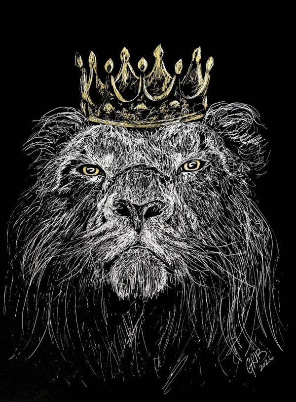 Le Roi Lion - Oeuvre Originale ou Impression d'Art Numérotée