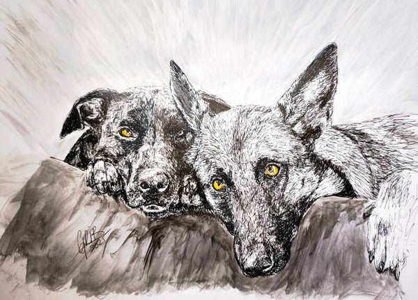 Les deux copains - Impression d'Art Numérotée
