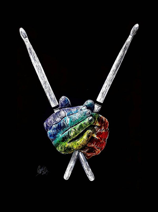 Mains de batteur - Oeuvre originale ou Impression d'Art Numérotée