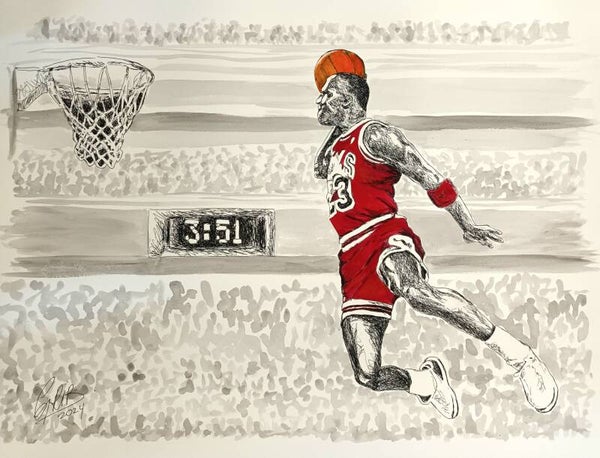 Mickael Jordan "the Dunk" - Impression d'art Numérotée