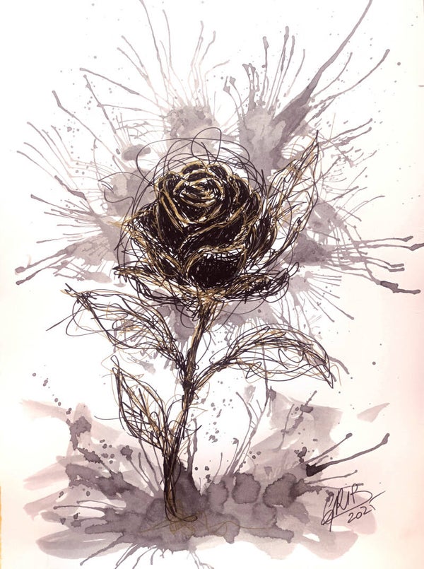 Portrait de Rose Noire - Impression d'Art Numérotée