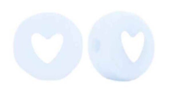 Blauwe pastel hartjes kralen