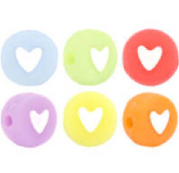 Hartjes kralen pastel