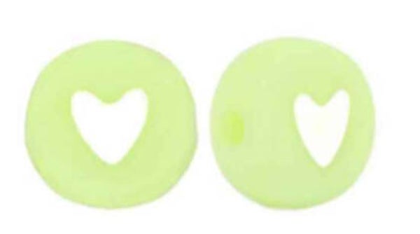 Groene pastel hartjes kralen