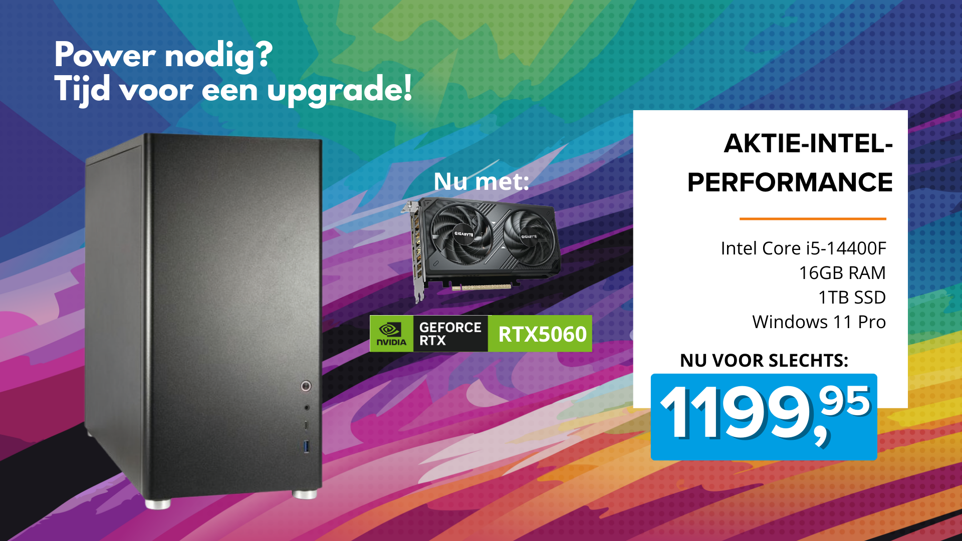 Desktop | I5 14e Gen | GeForce RTX 5060 8GB VRAM | 16GB RAM | 1TB SSD | Windows 11 Prof
