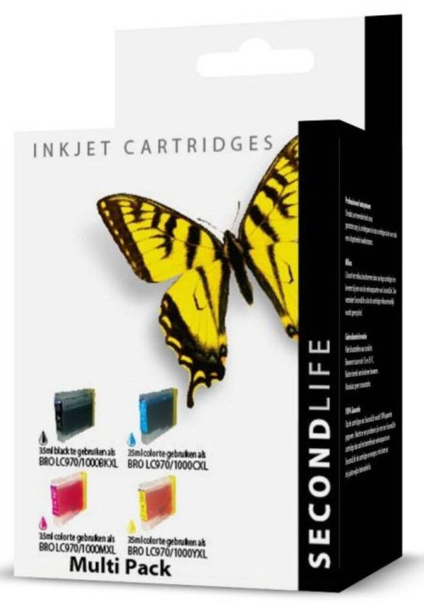 Brother LC970-1000 inkt set 4 / BK/C/Y/M  XL