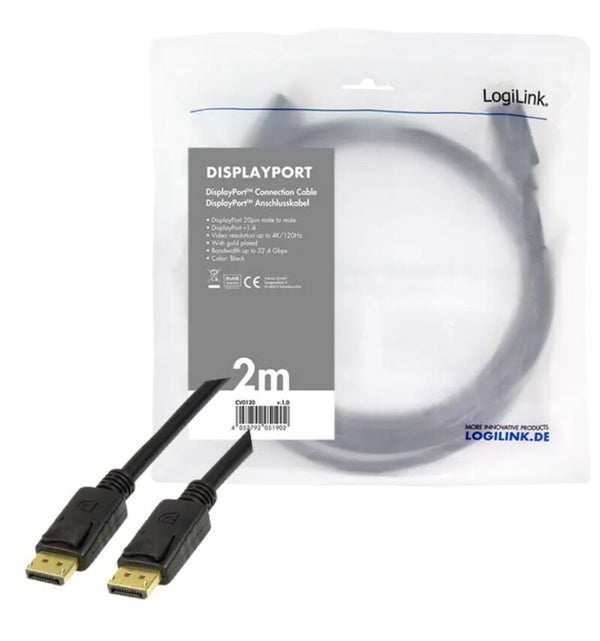 LogiLink DisplayPort 1.4 2.00m 8K/60Hz LogiLink