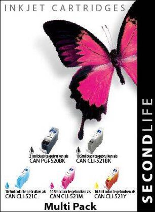 SecondLife - Multipack Canon 520 Black & 521
