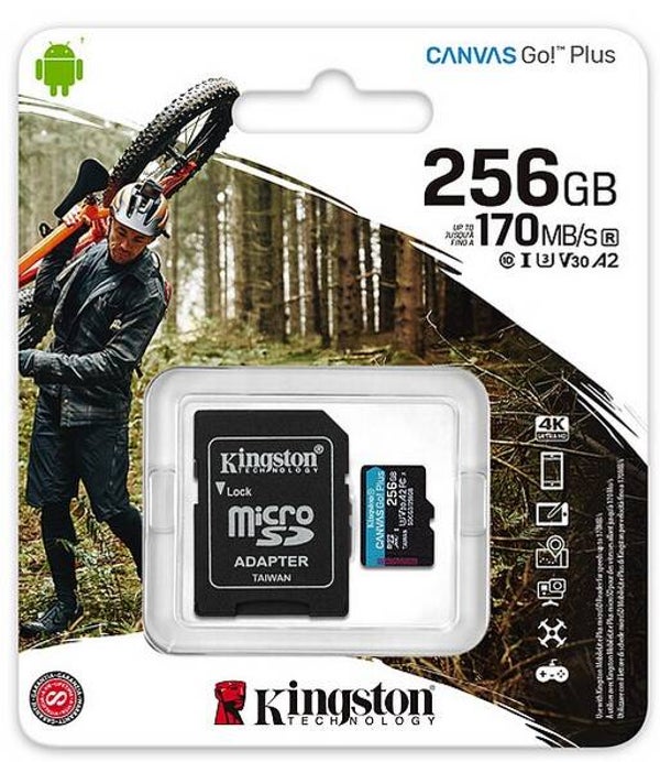 SDXC Card Micro 256GB Kingston UHS-I U3 Canvas Go! Plus
