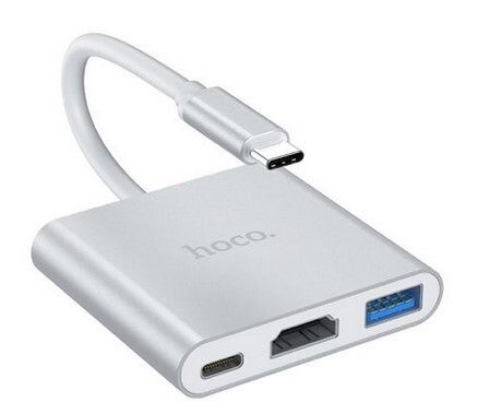 Hoco 3-in-1 USB-C Poort Hub Type-C to HDMI+USB3.0+PD HB14