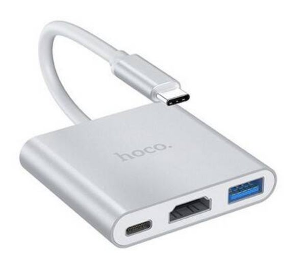 Hoco 3-in-1 USB-C Poort Hub Type-C to HDMI+USB3.0+PD HB14