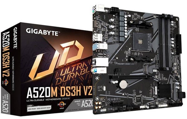 Gigabyte AM4 A520M DS3H V2-DDR4/M.2/DP/HDMI/DVI/µATX