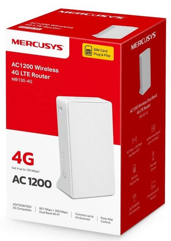 MERCUSYS MB130-4G AC1200 4G LTE Cat4 150/50 Mbps