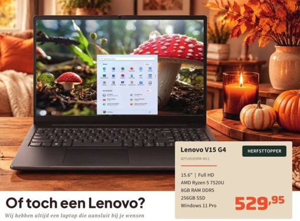 Lenovo 15.6 F-HD RYZEN 5 7520U / 8GB / 256GB / W11H