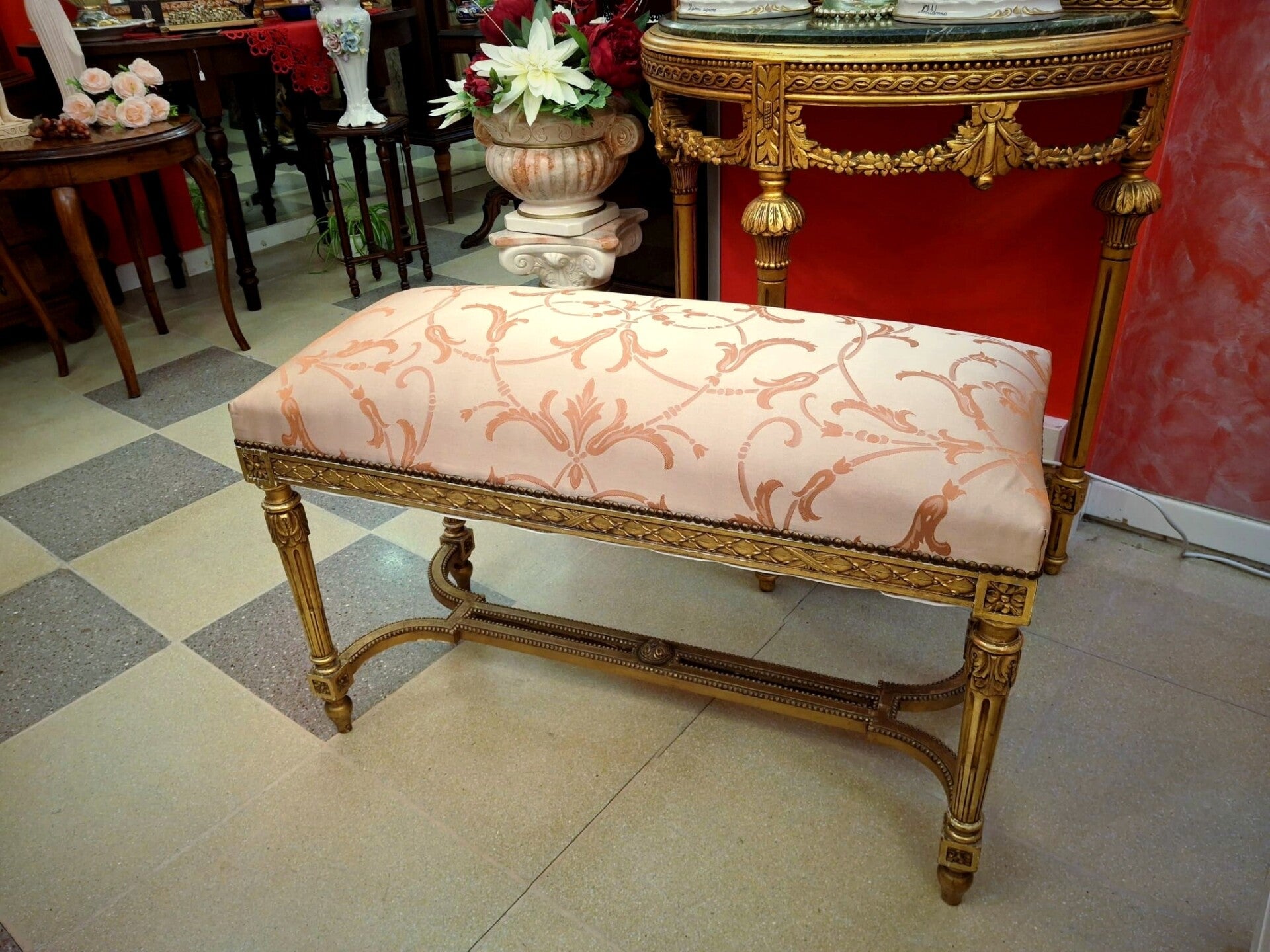 Panca antiquariato stile Luigi XVl