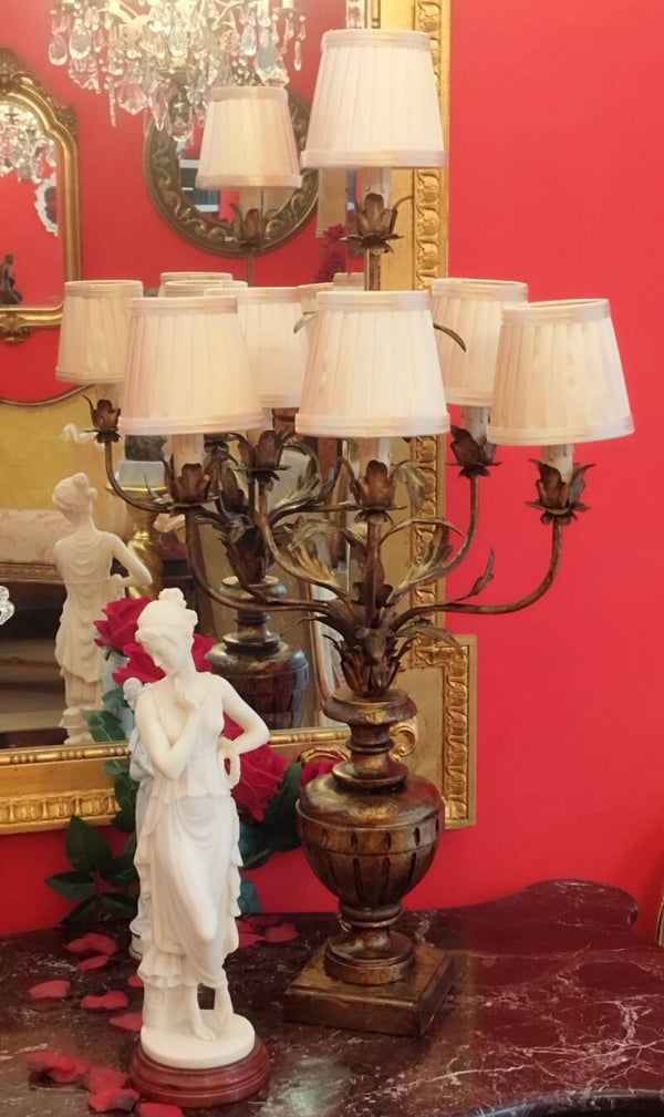 Antica lampada da tavolo stile fiorentino 86cm