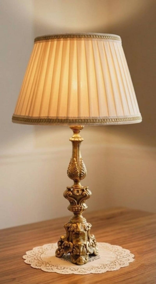 Lampada tavolo barocca in ottone