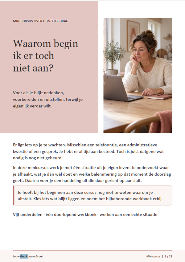 Uitstelgedrag aanpakken – Praktische zelfstudie met werkboek