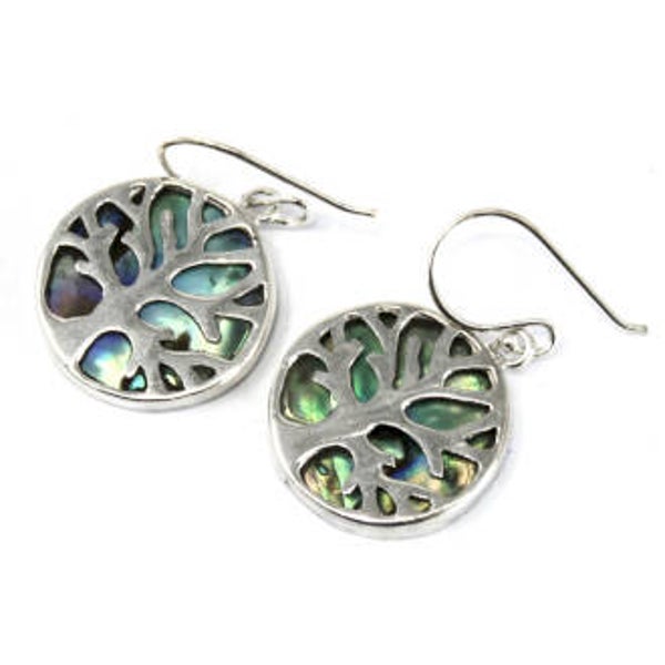 Boucles d'oreilles argent arbre de vie 15mm - ormeau.