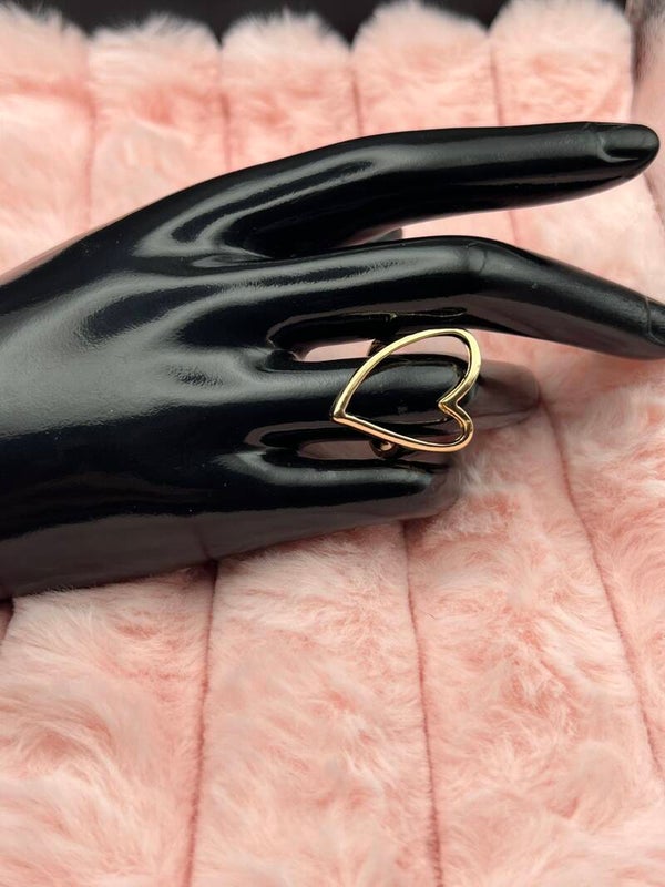 Goudkleurige ring met open hart