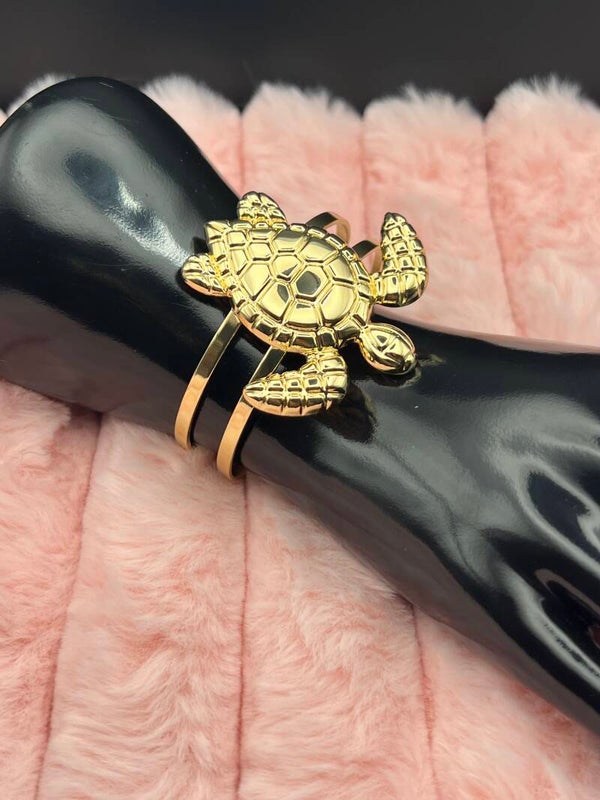 Gouden schildpad armband bangle