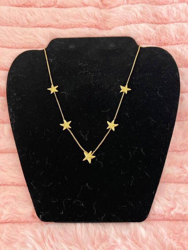 Goudkleurige ketting – zeesterretjes