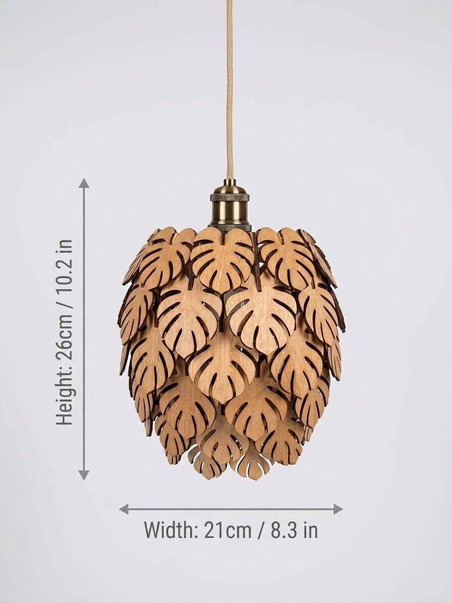 Houten lamp - Monstera