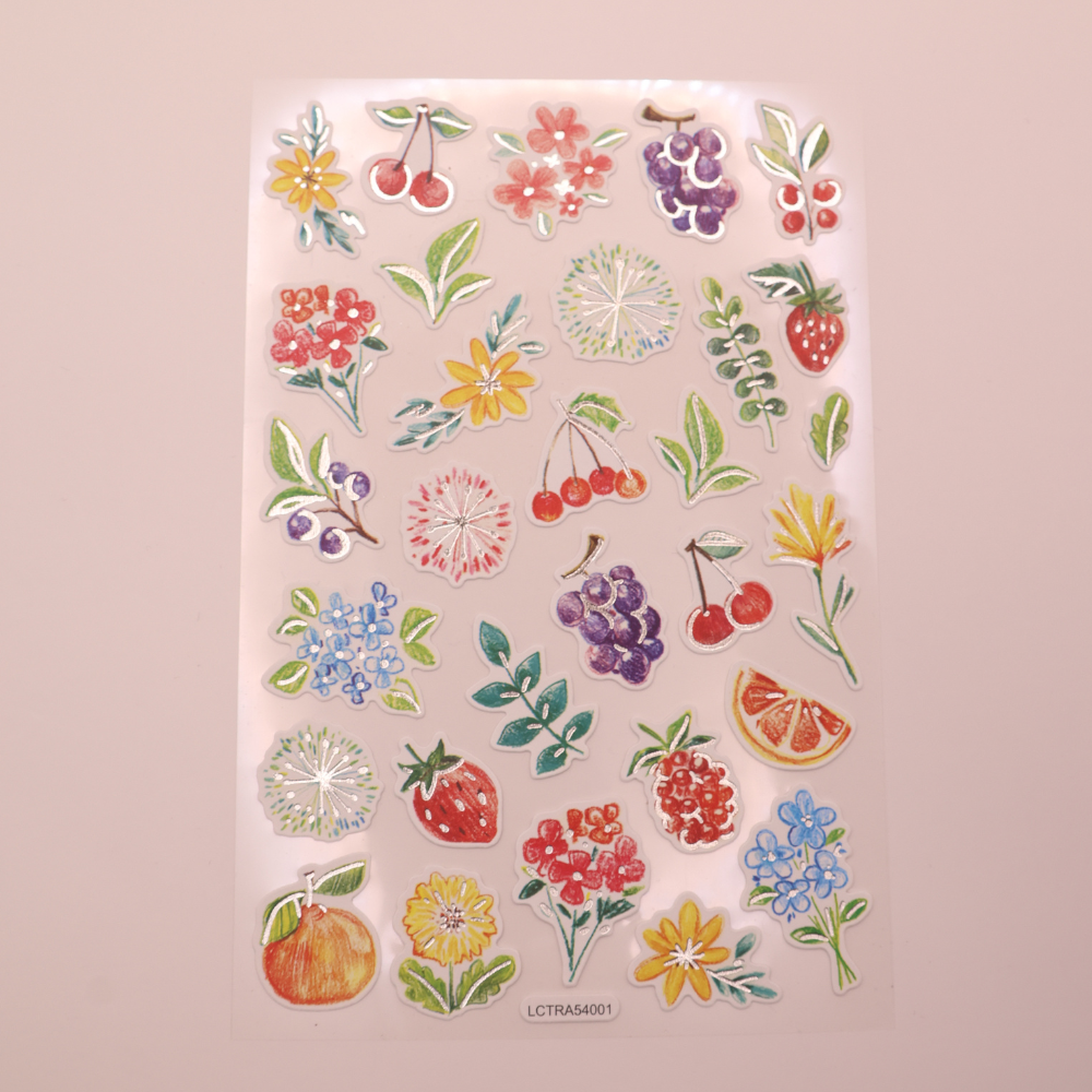 Stickervel - zomerfruit & bloemen