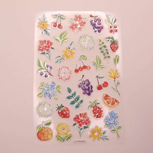 Stickervel - zomerfruit & bloemen