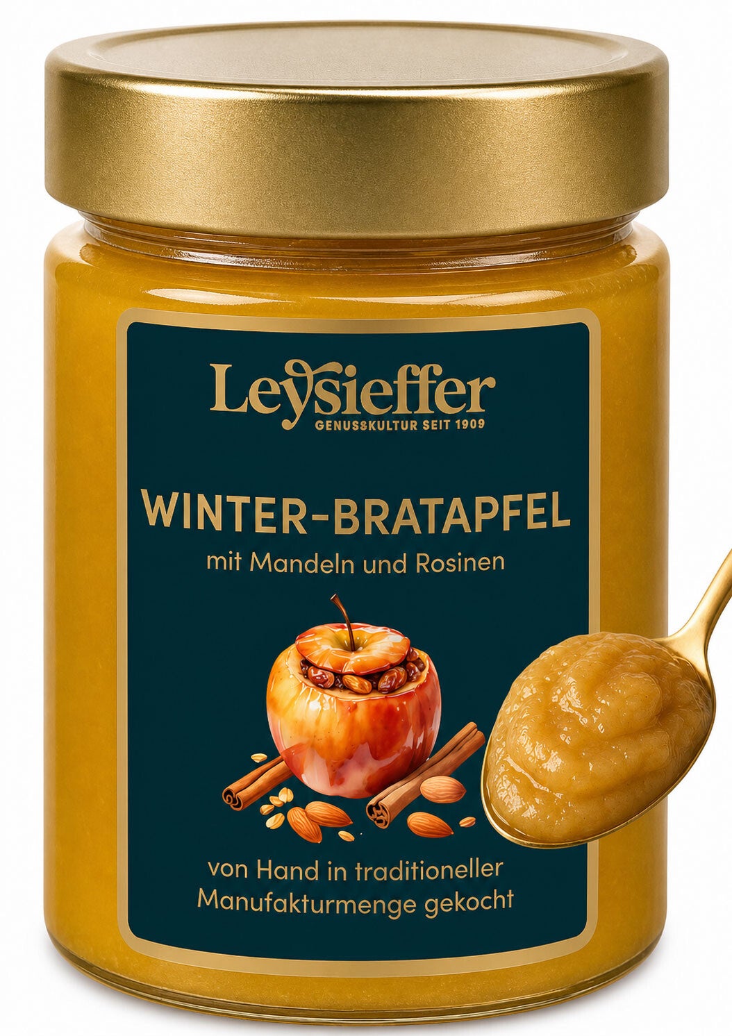 Fruchtaufstrich Winterbratapfel mit  Mandeln und Rosinen 200g