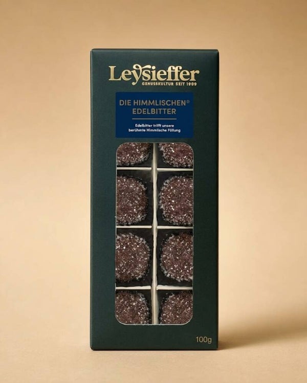 Schokoladen Trüffel „Die Himmlischen“ Edelbitter 100g Packung