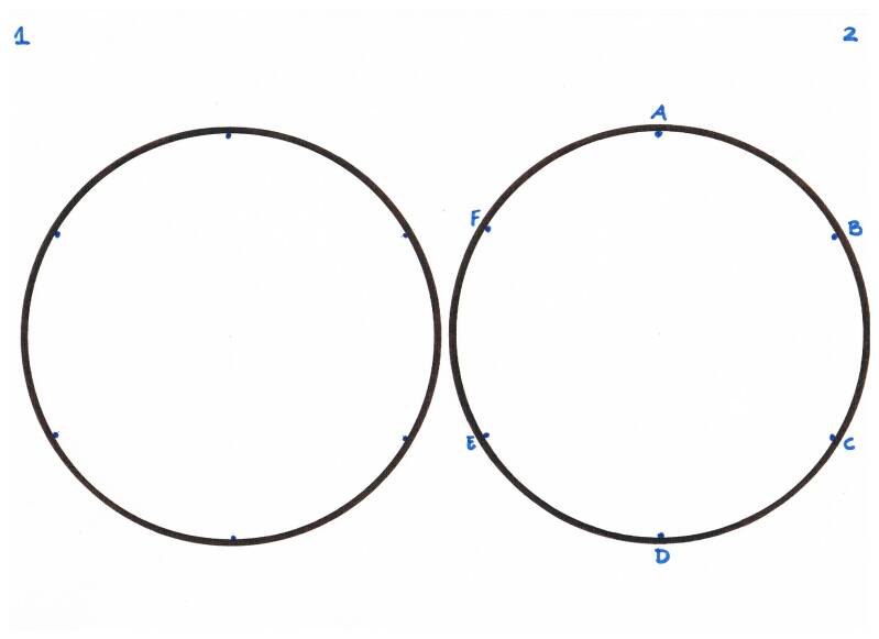 Geometrie zes hoek nr 1 en 2