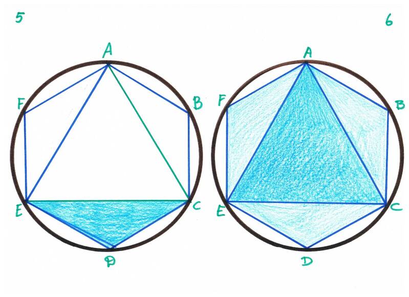 Geometrie Zeshoek met driehoek erin nr 5 en 6