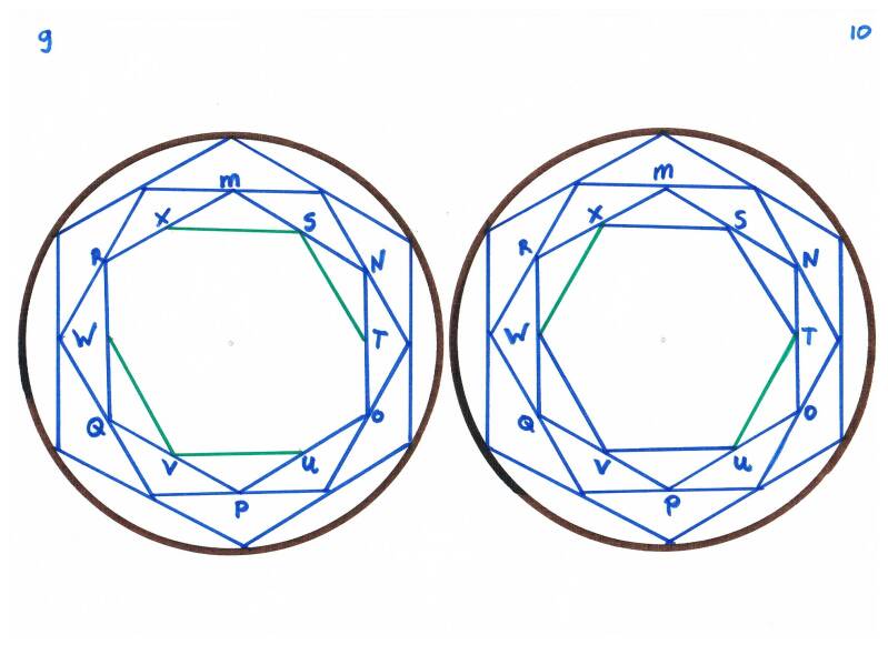 Geometrie zes hoek nr 9 en 10