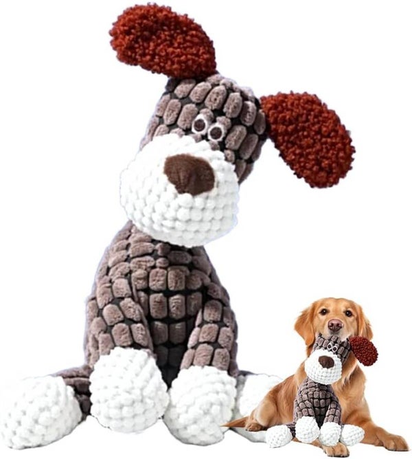 2026 New Dog Toys, Indestructible Plush Dog Toy for Aggressive Chewers, Interactive Squeaky Soft Puppy Chew Toy, Durable Teething Toys for Small, Medium & Large Dogs