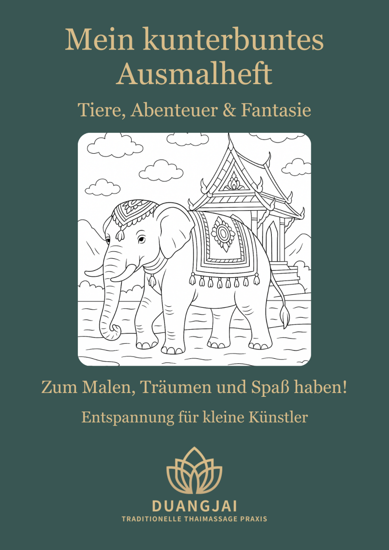 Cover Ausmalheft mit Elefanten