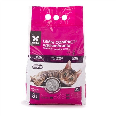 Litière agglomérante Compact+ pour chats et chatons 5 kg