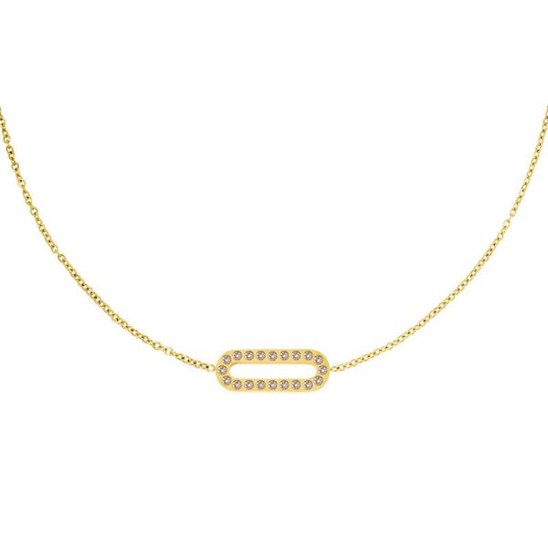 Necklace Romy zirkonia Goud. Stainless steel