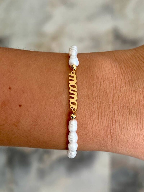 Parel armband mama