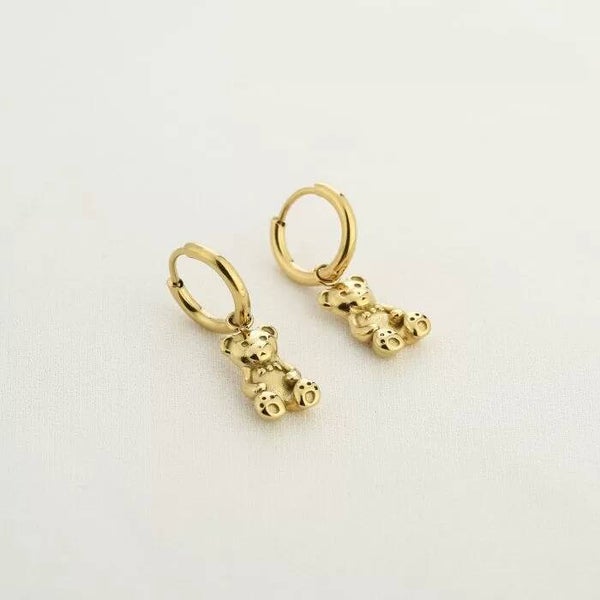 Teddy bear oorbellen goud