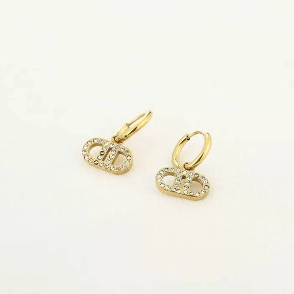 Inspiration oorbellen goud met steentjes