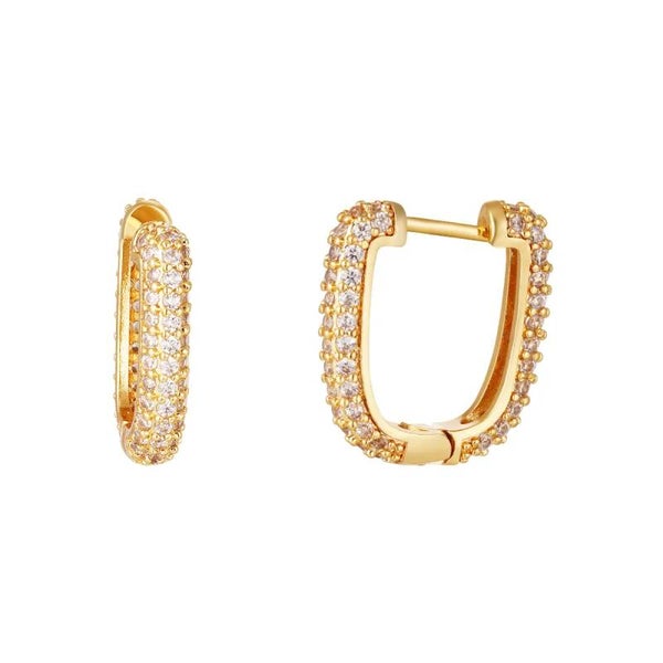 Oorbellen met zircon details wit goud