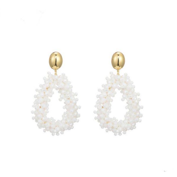 Oorbellen white crystal
