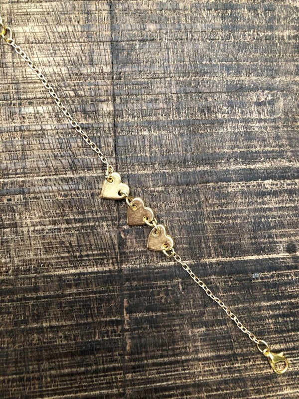 Hearts bracelet gold plated