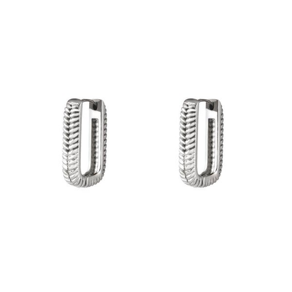 Oorbellen geweven stainless steel zilver