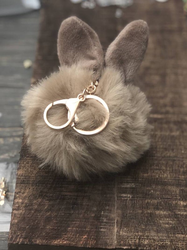 Bunny key/ bag chain brown